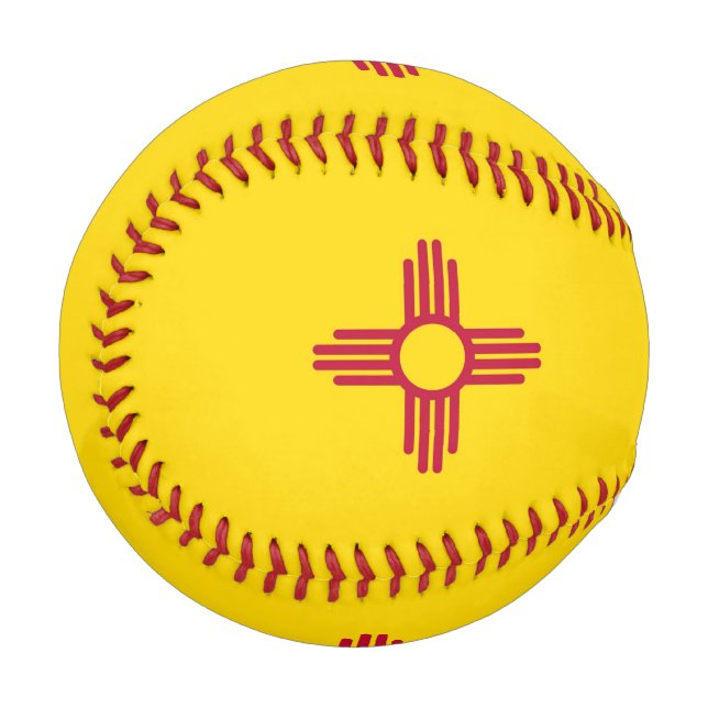 Pelota De Béisbol Béisbol patriótico con bandera de Nuevo México (Anverso izquierdo)
