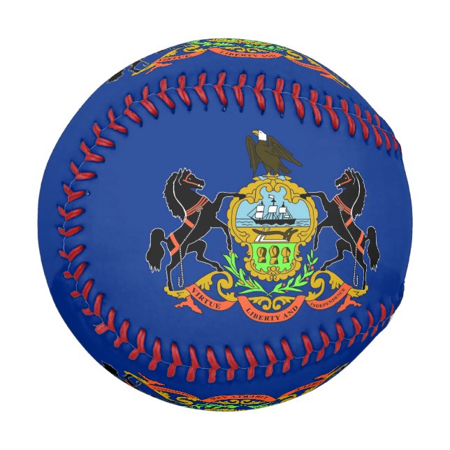 Pelota De Béisbol Béisbol patriótico con bandera de Pensilvania (Anverso izquierdo)