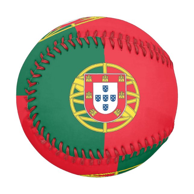 Pelota De Béisbol Béisbol patriótico con bandera de Portugal (Anverso izquierdo)