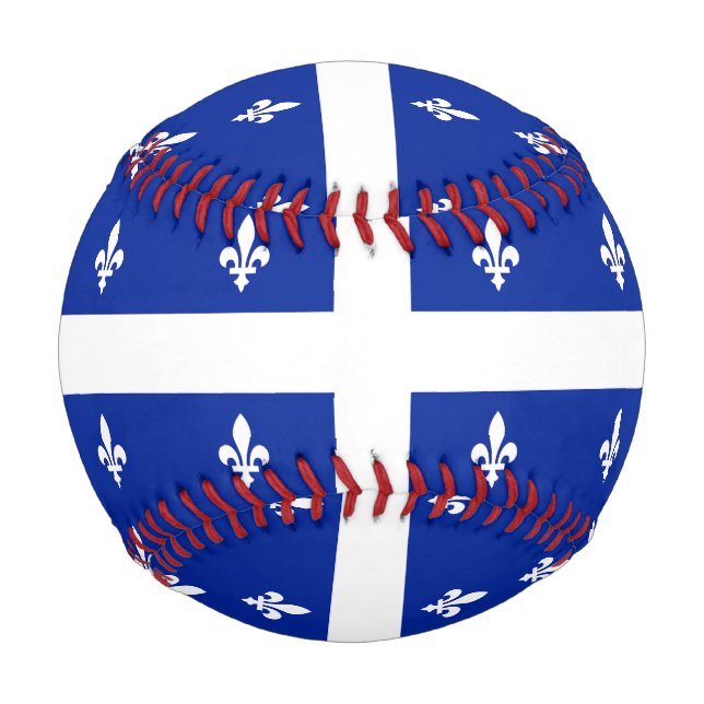 Pelota De Béisbol Béisbol patriótico con bandera de Quebec, Canadá (Anverso)