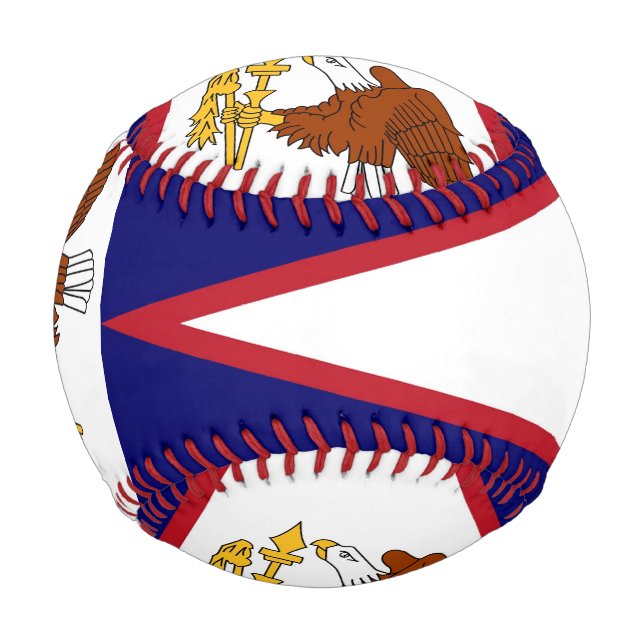 Pelota De Béisbol Béisbol patriótico con bandera de Samoa Americana (Reverso)