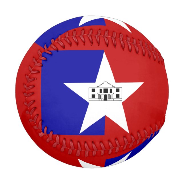 Pelota De Béisbol Béisbol patriótico con bandera de San Antonio (Reverso derecho)