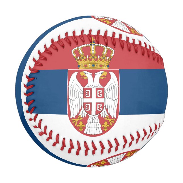 Pelota De Béisbol Béisbol patriótico con bandera de Serbia (Anverso izquierdo)