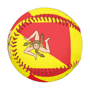 Pelota De Béisbol Béisbol patriótico con bandera de Sicilia, Italia