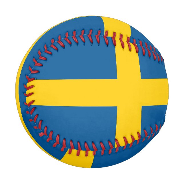Pelota De Béisbol Béisbol patriótico con bandera de Suecia (Anverso izquierdo)