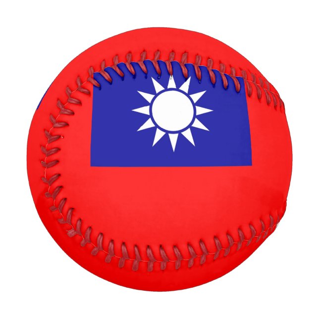 Pelota De Béisbol Béisbol patriótico con bandera de Taiwán (Anverso izquierdo)