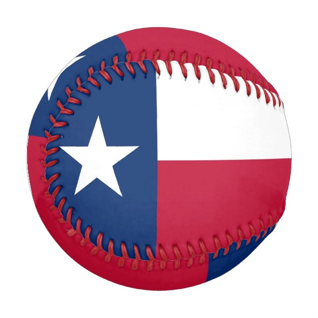 Pelota De Béisbol Béisbol patriótico con bandera de Texas (Anverso izquierdo)