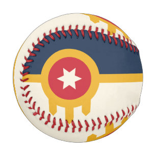Pelota De Béisbol Béisbol patriótico con bandera de Tulsa, Oklahoma