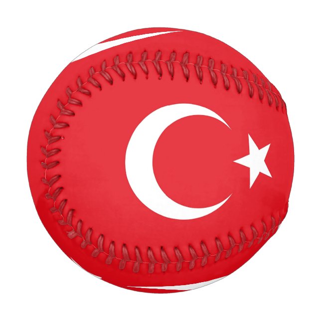 Pelota De Béisbol Béisbol patriótico con bandera de Turquía (Anverso izquierdo)