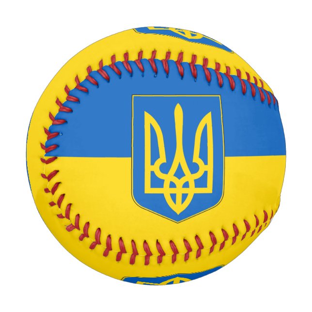 Pelota De Béisbol Béisbol patriótico con bandera de Ucrania (Anverso izquierdo)