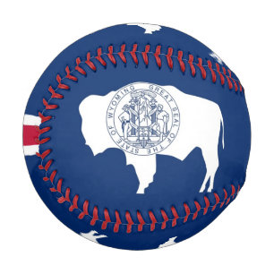 Pelota De Béisbol Béisbol patriótico con bandera de Wyoming, Estad