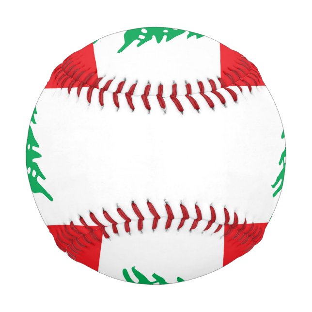 Pelota De Béisbol Béisbol patriótico con bandera del Líbano (Reverso)