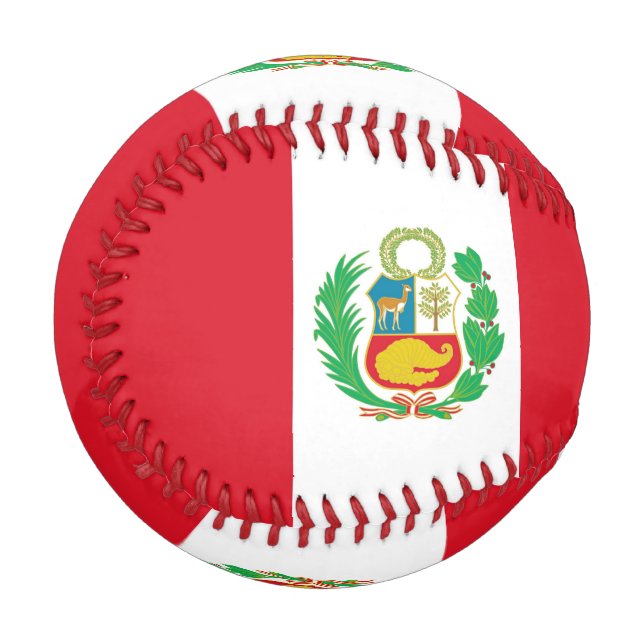 Pelota De Béisbol Béisbol patriótico con bandera del Perú (Anverso izquierdo)