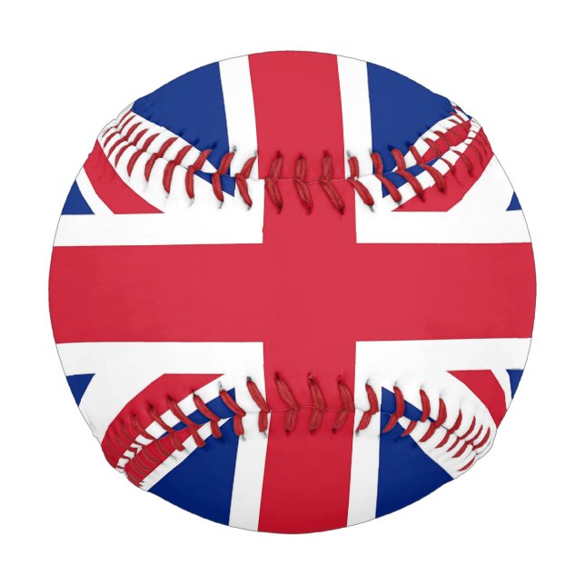Pelota De Béisbol Béisbol patriótico con bandera del Reino Unido (Reverso)