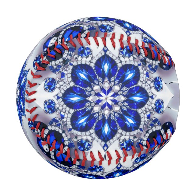 Pelota De Béisbol Béisbol patriótico con colores blancos azules (Anverso izquierdo)