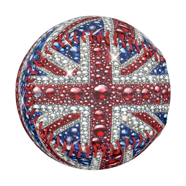 Pelota De Béisbol Béisbol patriótico con colores británicos (Anverso izquierdo)