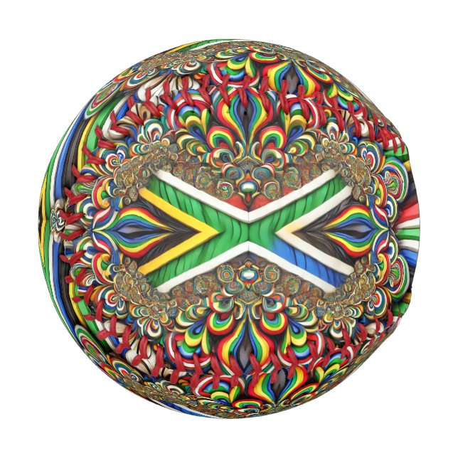 Pelota De Béisbol Béisbol patriótico con colores sudafricanos (Anverso izquierdo)