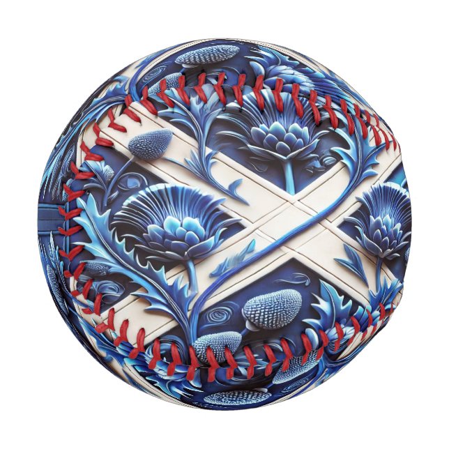Pelota De Béisbol Béisbol patriótico con diseño escocés Thistles (Anverso izquierdo)