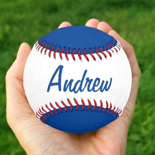 Pelota De Béisbol Béisbol personalizado con nombre azul y blanco (Subido por el creador)