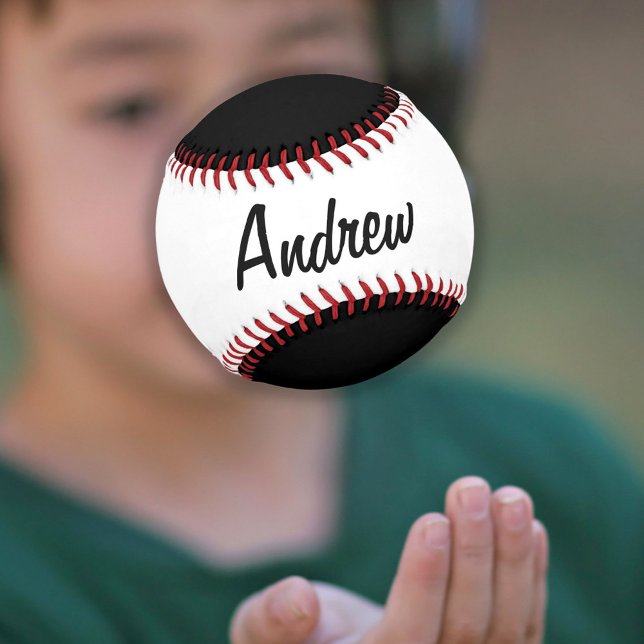 Pelota De Béisbol Béisbol personalizado con nombre negro y blanco (Subido por el creador)