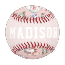 Béisbol Rosa Personalizado – Nombre Cumpleaños Niñ