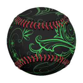 Pelota De Béisbol Béisbol Verde Floral
