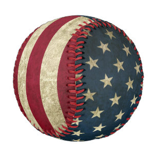 Pelota De Béisbol Béisbol Vintage Patriótico con Bandera Americana 