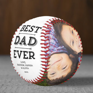 Pelota De Béisbol Best Dad Ever Arrows Custom Personalized Photo