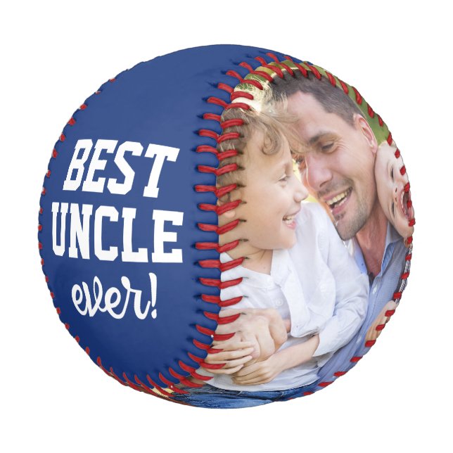 Pelota De Béisbol Best Uncle Ever Custom Photo Personalized (Angular)