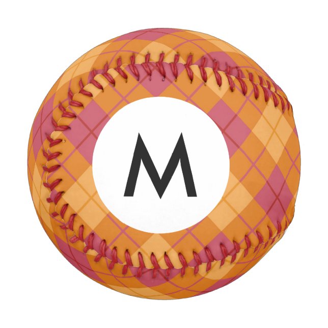 Pelota De Béisbol Bias monográficas colocadas en Naranja y rosa (Anverso izquierdo)
