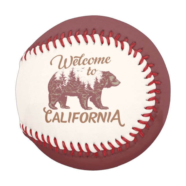 Pelota De Béisbol Bienvenidos a California Bear (Anverso derecho)