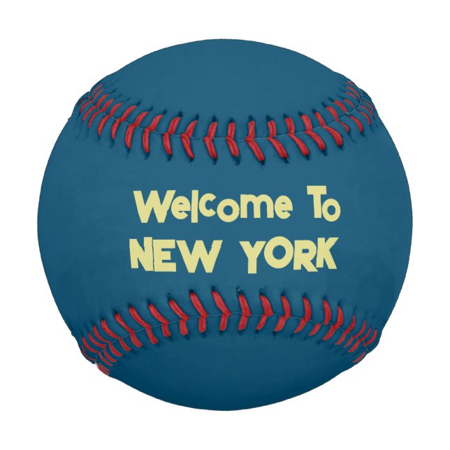 Pelota De Béisbol Bienvenidos Al Béisbol De Nueva York (Anverso)