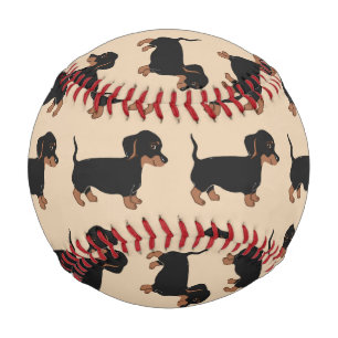 Pelota De Béisbol Black Dachshunds Pattern Baseball