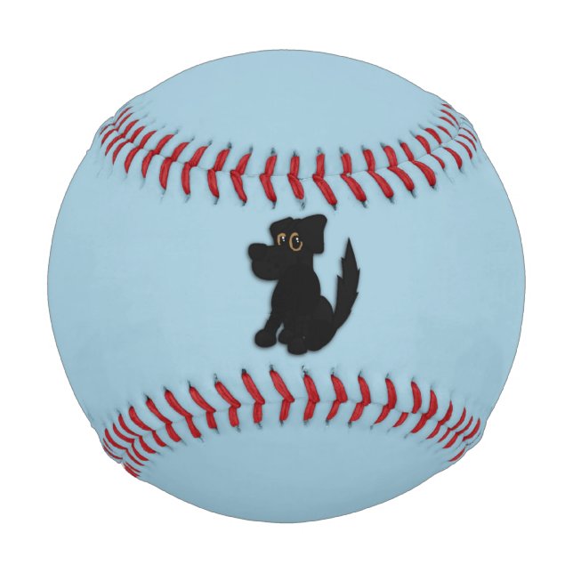 Pelota De Béisbol Black Dog Pooch Blue (Anverso)