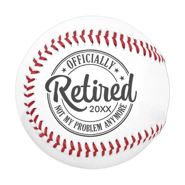 Pelota De Béisbol Blanco y negro oficialmente retirado (Anverso izquierdo)