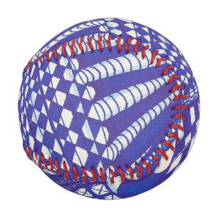 Pelota De Béisbol Blue and White Resumen Línea Art Baseballs