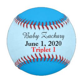 Pelota De Béisbol Blue Triplet Boy Birth Stats