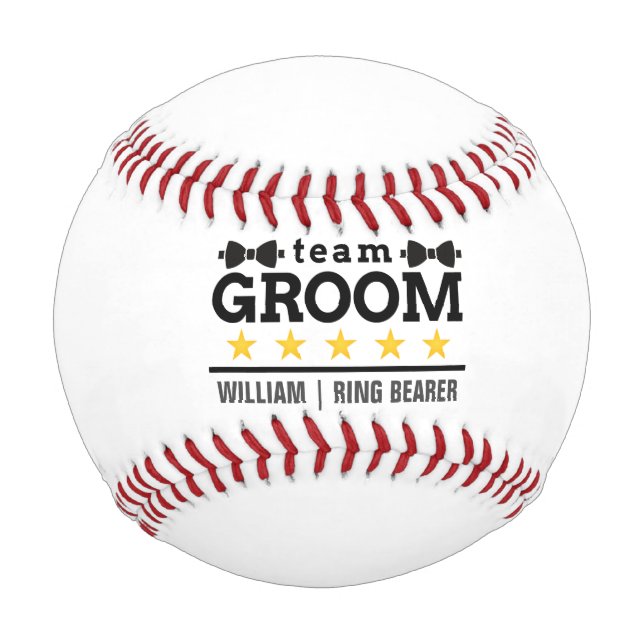 Pelota De Béisbol Boda personalizada Team Groom (Anverso)