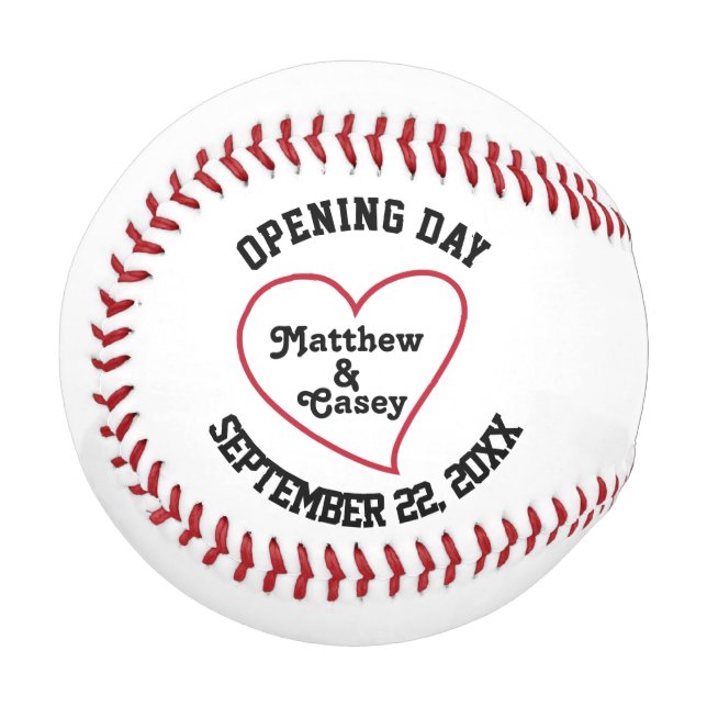 Pelota De Béisbol Boda personalizado Groomsmen Ring Bearer Favor (Anverso izquierdo)