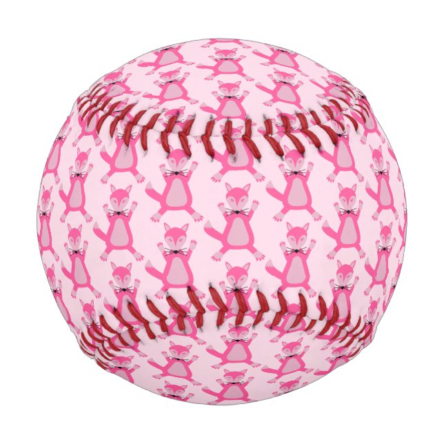 Pelota De Béisbol Bonito Bebé Rosa Fox Pattered (Anverso)