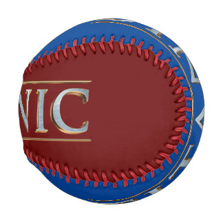 Pelota De Béisbol Borgoña Titánica y Azul