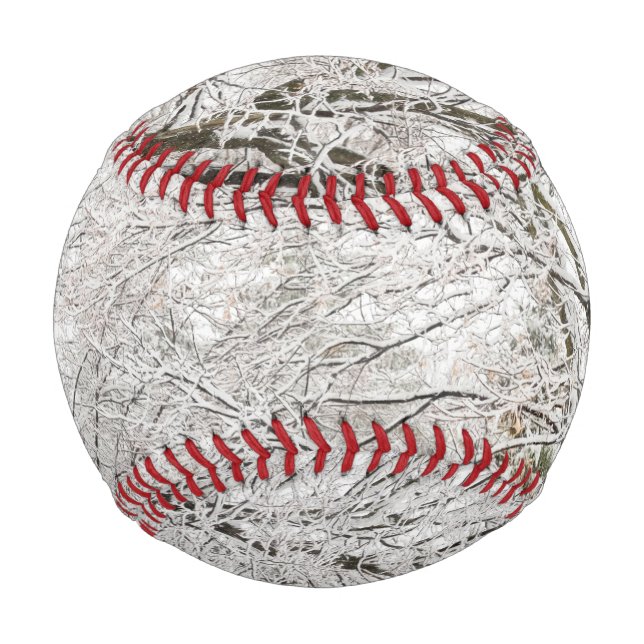 Pelota De Béisbol Bosque de invierno nevado (Anverso)
