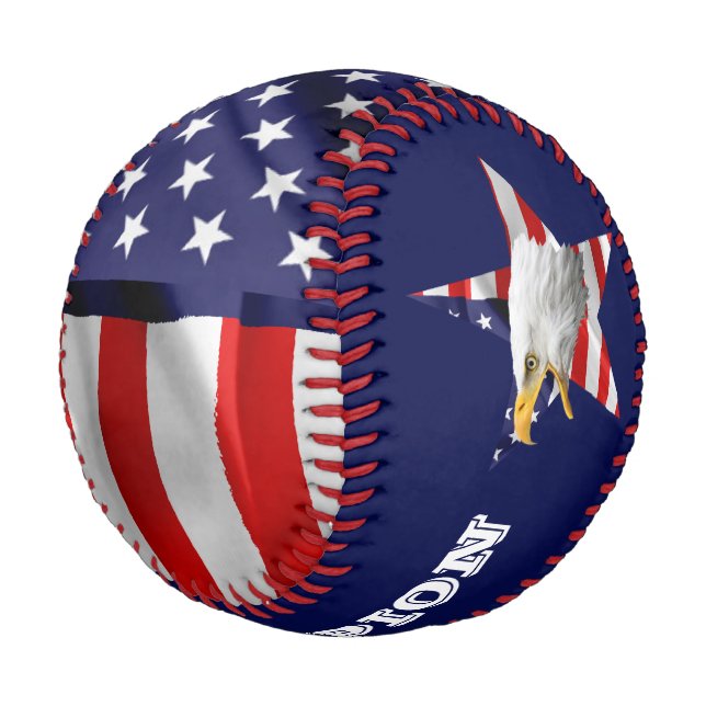 Pelota De Béisbol Bravo águila calva, la bandera estadounidense, est (Angular)