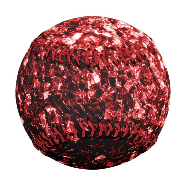 Pelota De Béisbol Brillo falso rojo oscuro (Anverso)