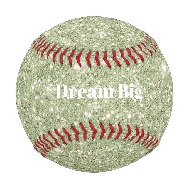 Pelota De Béisbol Brillo Verde Reluciente (Anverso)