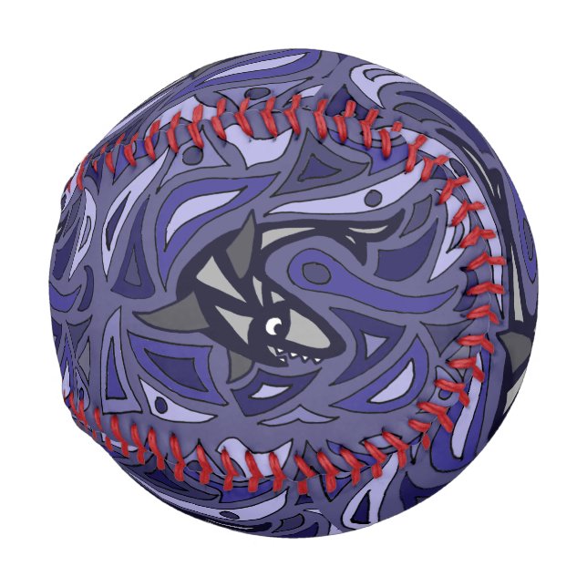 Pelota De Béisbol Burbuja de Shark Abstract del béisbol (Reverso Izquierdo)