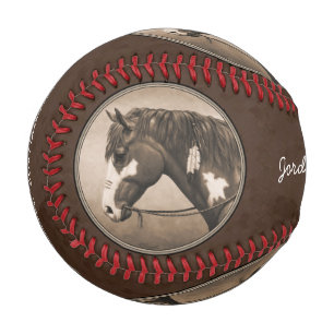 Pelota De Béisbol Caballo de guerra de Pinto nativo americano en Sep