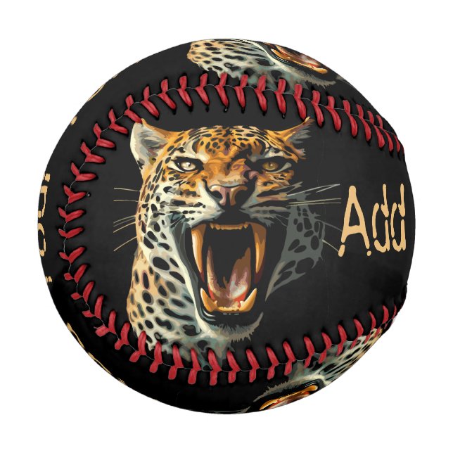 Pelota De Béisbol Cabeza de ataque ruidosa de leopardo (Anverso izquierdo)