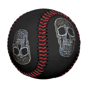 Pelota De Béisbol Cabeza De Cráneo Gótica Guay Blanco Y Negro