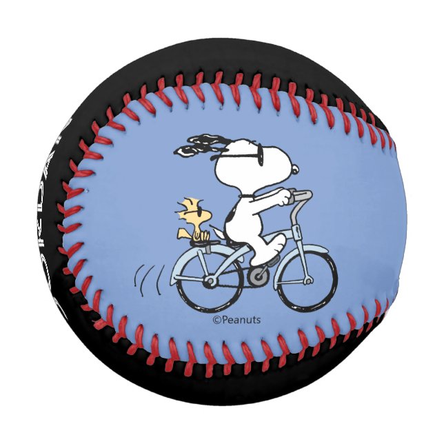 Pelota De Béisbol Cacahuetes | Bicicleta Snoopy & Woodstock (Anverso izquierdo)